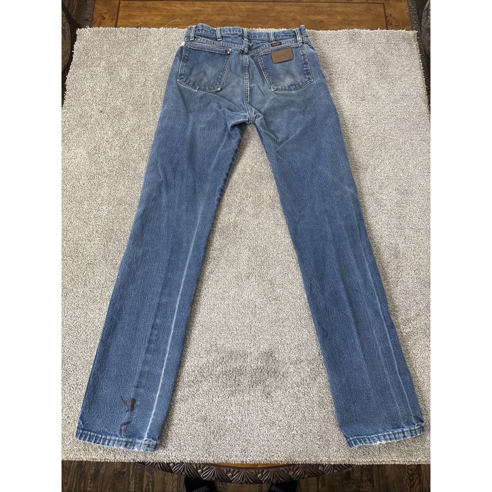 Vintage Wrangler Cowboy Cut Jeans 32x38 Blue Faded - Picture 6 of 10